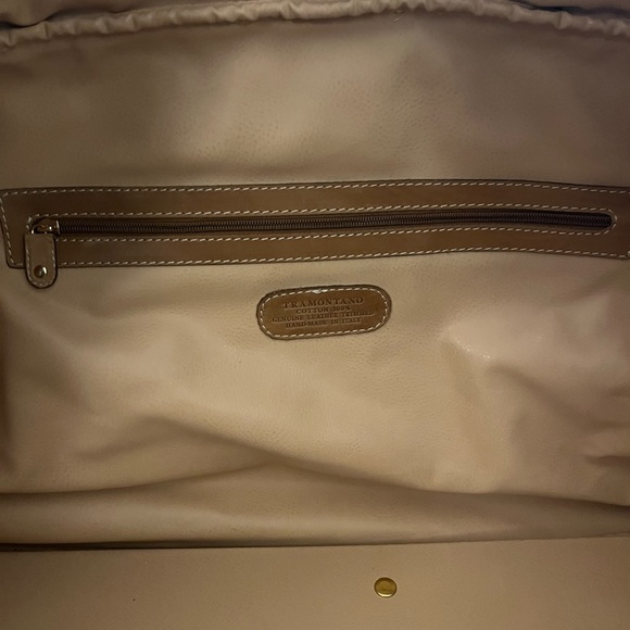 Tramontano Napoli Italian Leather Large Roller Duffel Bag Brown/Tan - Picture 13 of 16